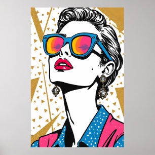 Poster Retro Fashion Pop Art - Inspiré des années 1980
