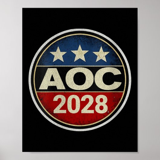 Poster Rétro femmes Aoc 2028 Lutter contre l'oligarchie R (Devant)