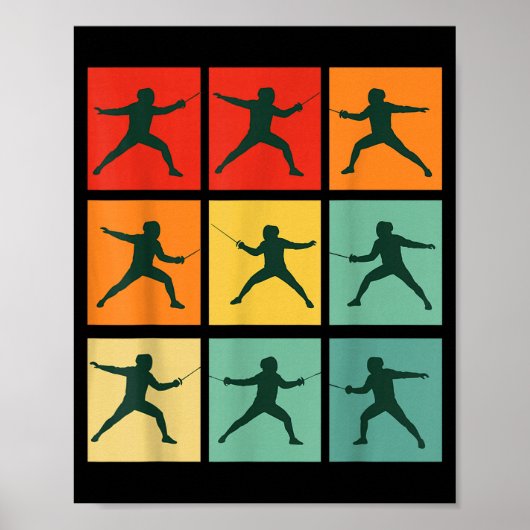Poster Retro Fencing For Christmas Srty Fencer Athlete (Devant)