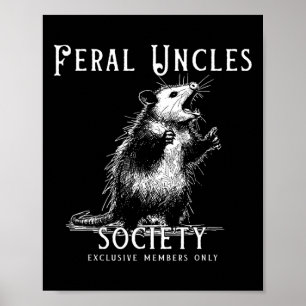 Poster Retro Feral Uncle Society Funny Opossum Amateurs d