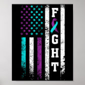 Poster Retro Fight Suicide Prevention Awareness Us Flag (Devant)