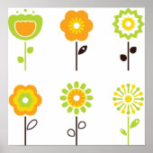 Poster Retro Flowers (Voorkant)