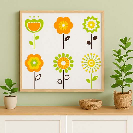 Poster Retro Flowers