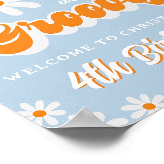 Poster Retro Four Ever Super Boys 4e anniversaire Bienven (Coin)