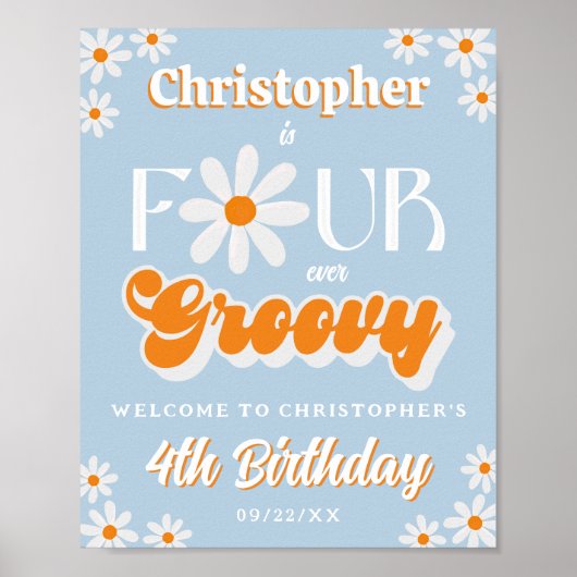 Poster Retro Four Ever Super Boys 4e anniversaire Bienven (Devant)