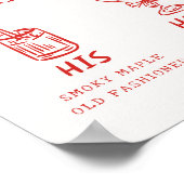 Poster Retro Fun Son et ses Signature Boissons Mariage (Coin)