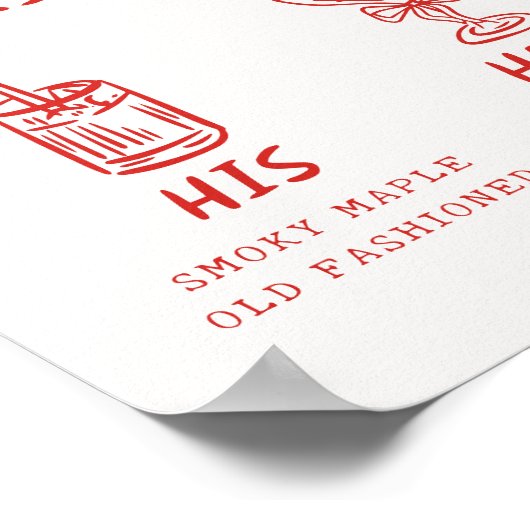 Poster Retro Fun Son et ses Signature Boissons Mariage (Coin)