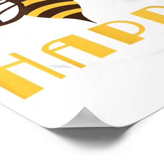 Poster Retro Funny Bee Happy - Bumblebee Citation Positiv (Coin)