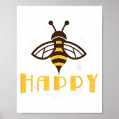 Poster Retro Funny Bee Happy - Bumblebee Citation Positiv (Devant)