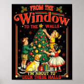 Poster Retro Funny Christmas Holiday From The Windows To  (Devant)