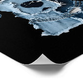 Poster Retro Funny Denim Patch Animal Dog  (Coin)