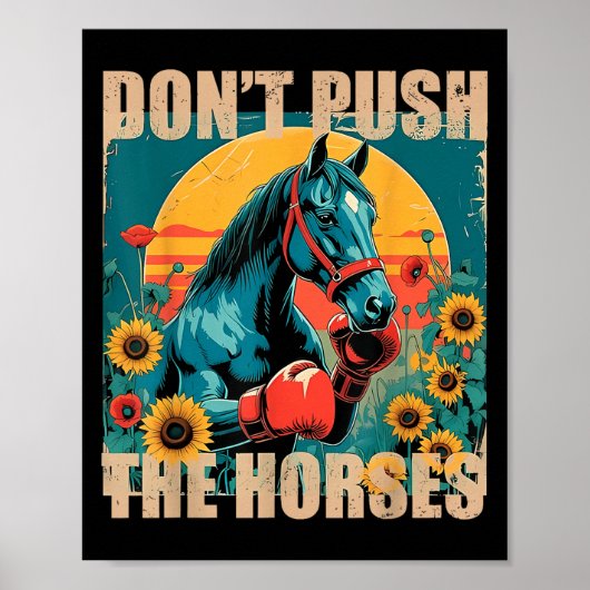 Poster Retro Funny Dont Pousser La Citation De Mème Des C (Devant)