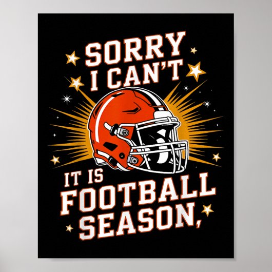 Poster Retro Funny Game Day Sorry I Can't It Is Football (Devant)