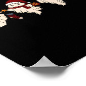 Poster Retro Funny Ghost Père Noël Sat mignonne Ghosts de (Coin)