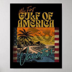 Poster Retro Funny Mon Premier Golfe Des Etats-Unis Vacan
