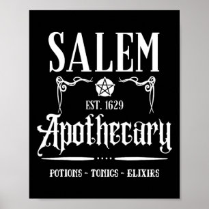 Poster Rétro Funny Salem sorcière Machusetts Salle d'Apot