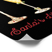 Poster Retro Funny Santa's Little Helper Martini Merry Ch (Coin)