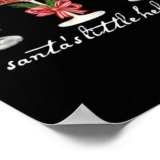 Poster Retro Funny Santa's Little Helper Martini Merry Ch (Coin)