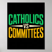 Poster Retro Funny Trendy Sarcastic Saying Catholics Vs C (Devant)