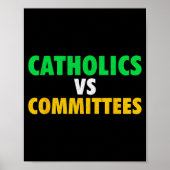 Poster Retro Funny Trendy Sarcastic Saying Catholics Vs C (Devant)