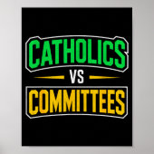 Poster Retro Funny Trendy Sarcastic Saying Catholics Vs C (Devant)