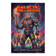 Retro Galactic Grill Master Parodie Sci-Fi