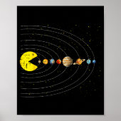 Poster Retro Game Eating Planets Space Galaxy Gaming Boys (Devant)