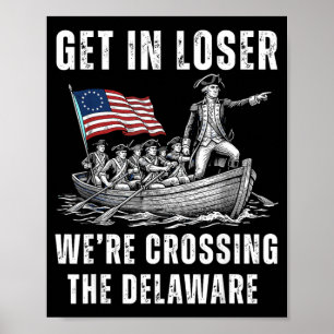 Poster Retro Get In Traversée du Delaware 4 juillet