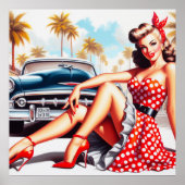 Poster Retro Girl Classic Pin Up (Devant)
