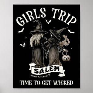 Poster Retro Girls Voyage Salem Temps Pour Obtenir Sorciè