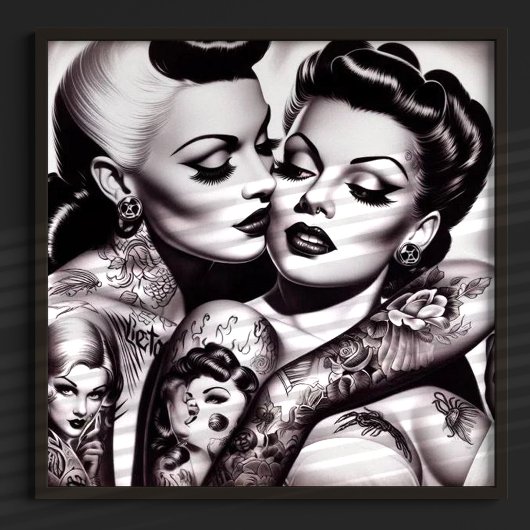 Poster Retro Glam Tattoo Girls