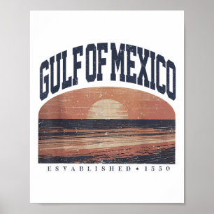 Poster Retro Golfe Du Mexique Est 1550 Hommes Femmes Retr