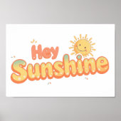 Poster Retro Good Vibes and Sunshine Saying (Devant)