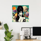 Poster Retro Goth Girl (Bureau à domicile)