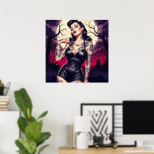 Poster Retro Gothic Girl (Bureau à domicile)