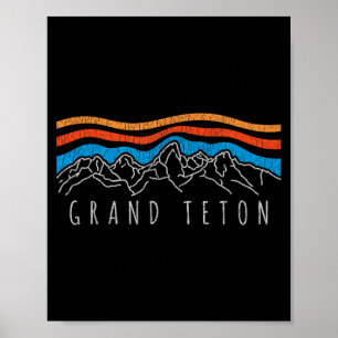 Poster Rétro grand parc national teton wyoming vintage