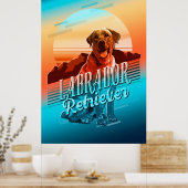 Poster Retro Graphic Labrador Retriever Multi-Color ID754 (Cuisine)