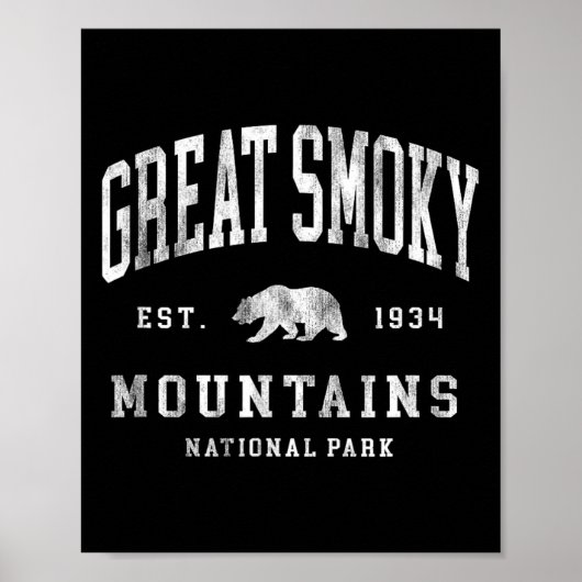 Poster Retro Great Smoky Mountains National Park Mens Wom (Devant)