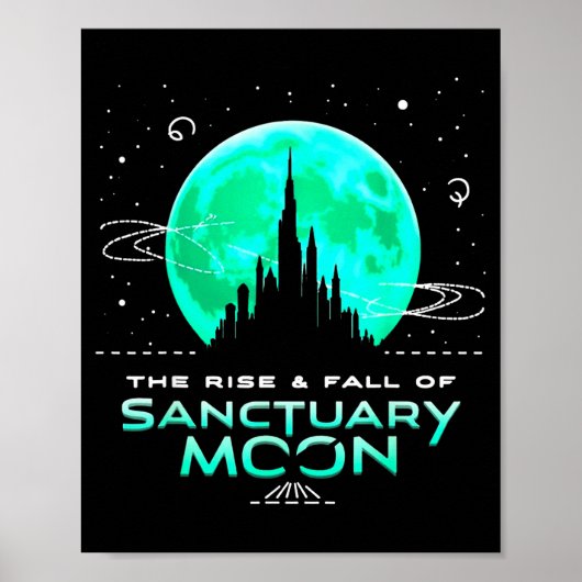 Poster Retro Green Quote The Rise And Fall Of Sanctuary M (Devant)