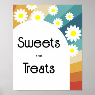 Poster Retro Groovy - Fête bébé douceurs et friandises