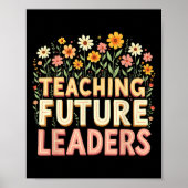 Poster Retro Groovy Teaching Future Leaders Tees Flower P (Devant)