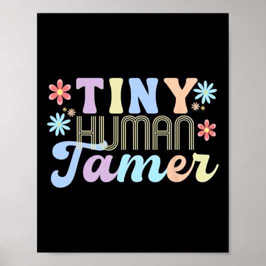 Poster Retro Groovy Tiny Human Tamer School Apparel For T (Devant)
