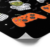 Poster Retro Halloween Gaming Controller Skeleton Game Ha (Coin)