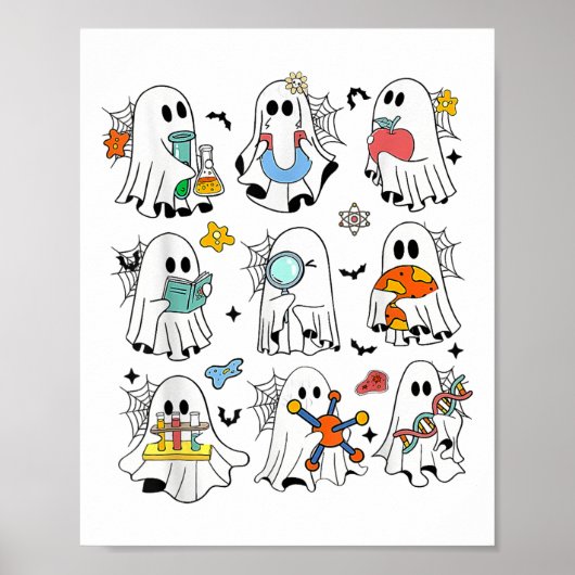Poster Retro Halloween Science Enseignant Laboratoire fan (Devant)