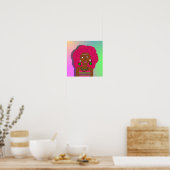 Poster Retro Hippy Psychedelic Disco Diva Rose Afro Girl (Cuisine)
