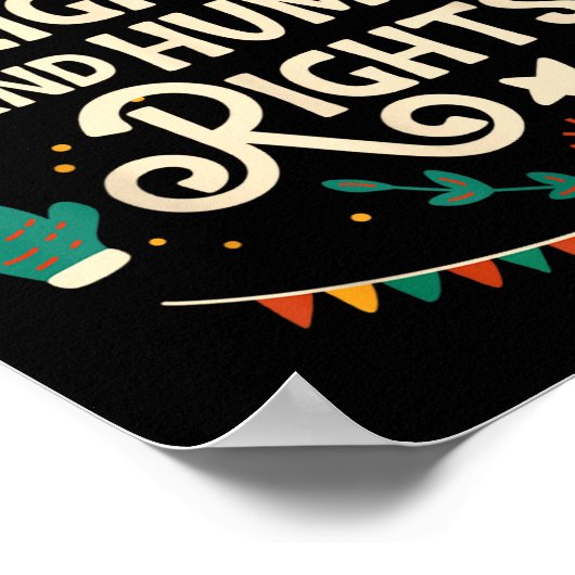 Poster Retro Holiday Lights And Human Rights Suprters Chr (Coin)