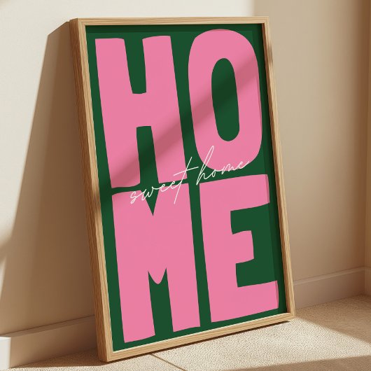 Poster Retro "Home Sweet Home" Bold Typography