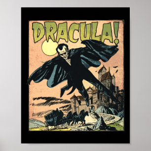 Poster Retro Horreur Monster Vampire Vintage Hallowe