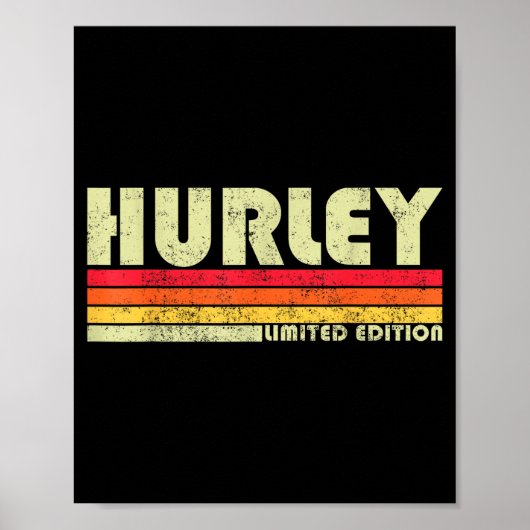 Poster Retro Hurley Home State Cool 70s 80s Style Sunset (Devant)