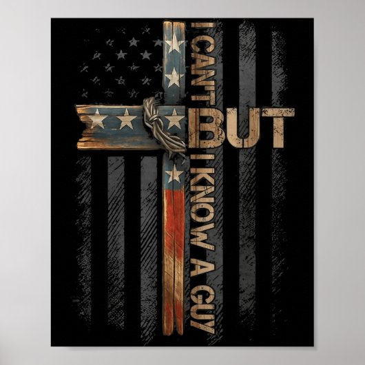 Poster Retro I Can't But I Know A Guy Christian Faith Bel (Devant)